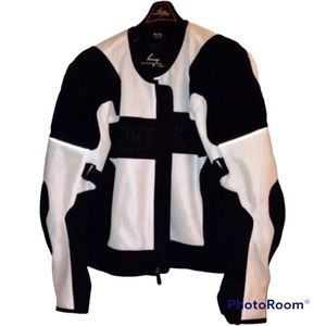 SCORPION MENS MOTORCYCLE BLACK WHITE JACKET
